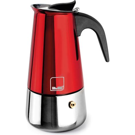 Machine à café Ibili moca rosso 2 tasses inox compatible induction