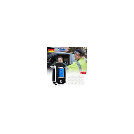 Alcohol Tester - Semiconductor Sensor - BAC 0.00% to 1.9% - Backlit LCD Display - 20 Reusable Mouthpieces (1/5)