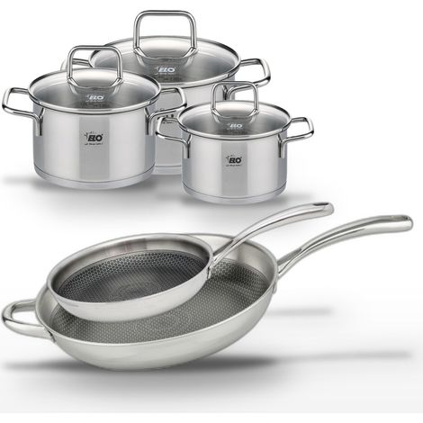 Lot Poêles 32cm & 28cm Elo Relief Evolution et 3 Faitouts Elo Citrin (1/5)