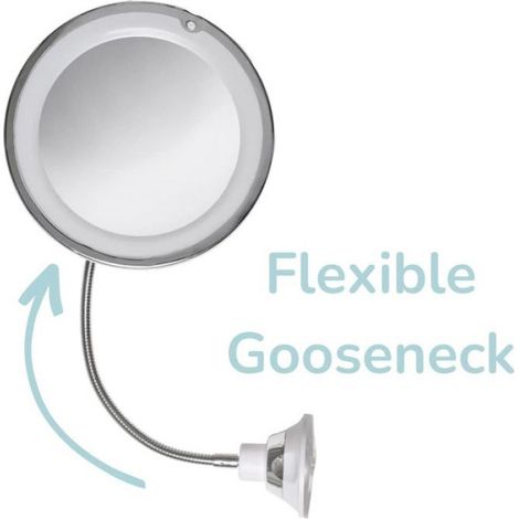 Miroir de maquillage grossissant 10x avec ventouse pour salle de bain Label (1/4)