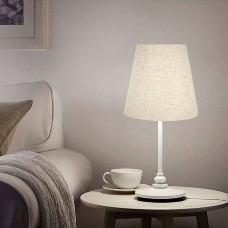Abat-jour - Tissu Beige - 13x14x9 cm - Pour Applique Murale et Lampadaire - Fixation À Clipser - Lot de 6 (1/5)