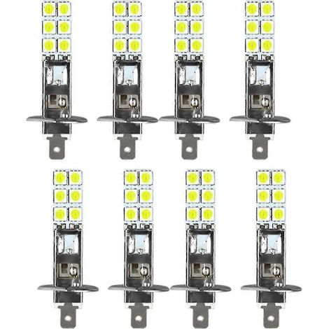Kit de 8 bombillas LED H1 6000K Super Blancas de 80W para faros delanteros y luces antiniebla. (1/4)