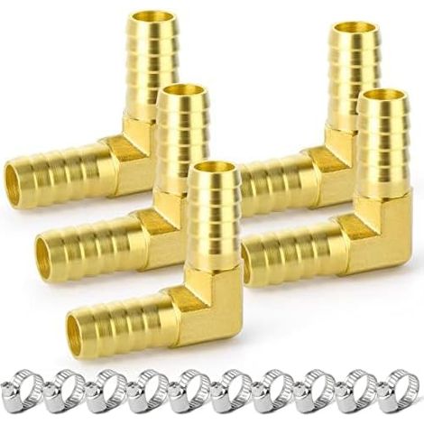 2 pièces raccords embout cannelé acier inox 304, 10 mm vers filetage mâle BSP 3/4", raccord compression eau, carburant, air - 8MM(Elbow) (1/5)