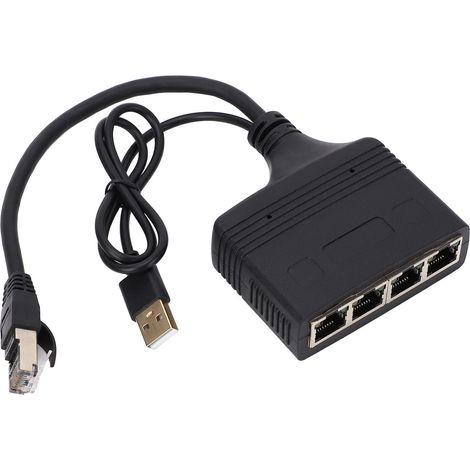 Répartiteur Ethernet Gigabit 1 entrée 4 sorties 1000 Mbps RJ45, adaptateur réseau pour décodeur TV et routeur (1/5)