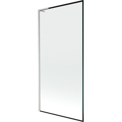 Mexen Next L parete vasca da bagno a 1 anta 90 x 150 cm, cornice nera, nichel spazzolato - 895-090-000-03-70-97 (1/5)