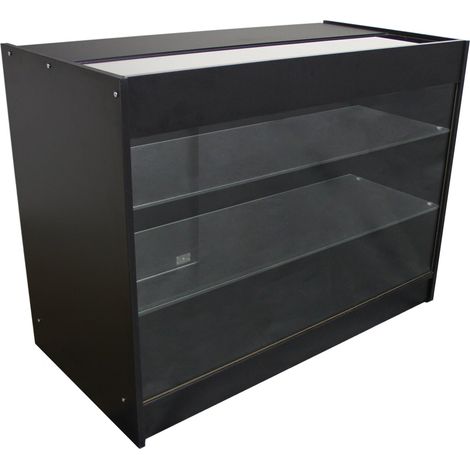 MonsterShop - Banco Espositore K1200 Nero Elegante da Negozio e Reception 120cm x 90cm x 60cm (1/5)