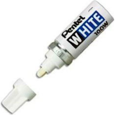 Marqueur Peinture - Pointe Fibre Ogive Large - Corps Métal Blanc - Lot De 12
