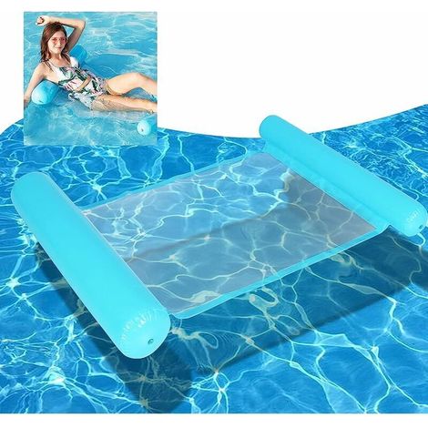 [NEVER USED] Floating Hammock, 4-in-1 Inflatable Swimming Pool Hammock, Inflatable Floating Bed, Water Mamac Float Buoy Swimming Pool for Adults, Beach Party Vacation