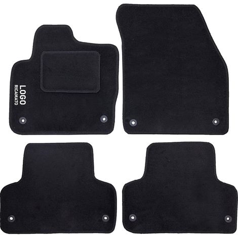 Lupex Shop Tappetini auto compatibili per Evoque, con 8 clip di fissaggio, in moquette nera, anteriori e posteriori (1/4)