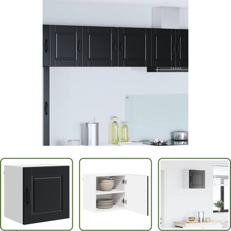 Holzschrank - Küchenschrank mit Regal Schwarz 40 x 31 x 40 cm Holzwerkstoff (1/5)