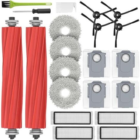 Kit accessoires pour Roborock Q Revo, Pièces de Rechange pour Roborock P10, 2 Brosse Principale, 4 Chiffons de Vadrouille, 4 Sacs (1/5)
