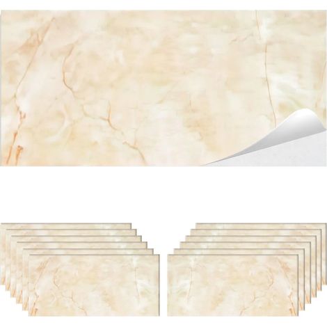 Piastrelle Adesive in PVC Effetto Marmo, Impermeabili per Restauri Interni marmo chiaro