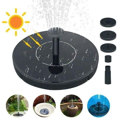 Fontaine flottante solaire, pompe à eau solaire 1,5 W pour pompe à fontaine bain d'oiseau petit bassin aquarium...Jardin / bassins d'ornement / fontaines pour bassins d'ornement (1/5)
