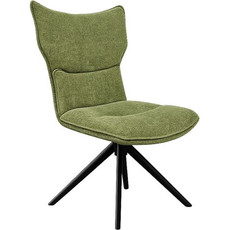 Chaise rotative 360° en tissu vert rembourrage ergonomique - PHIL (1/5)
