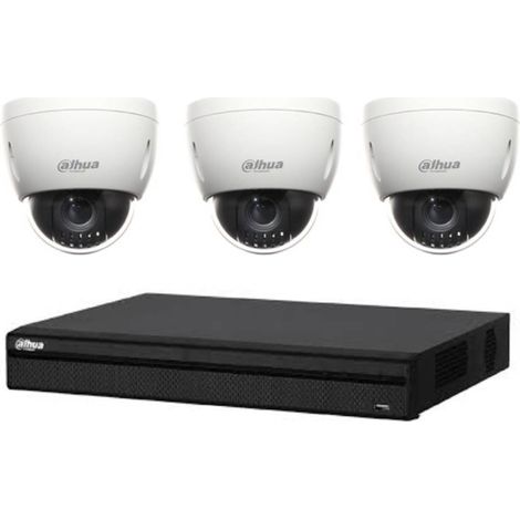 Dahua – Kit de vidéosurveillance 16CH avec enregistreur HCVR8208A-S3 – 3 caméras dôme HDCVI 1080P – Anti-vandalisme IP66 – Accès mobile (1/3)