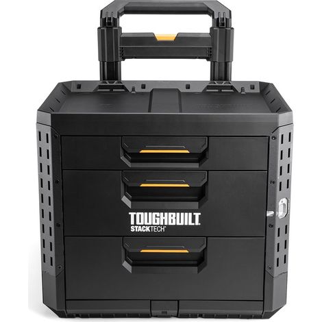 Caja de herramientas con ruedas de 3 cajones y cierre, stacktech, 53 x 40,5 x 47,7 cm