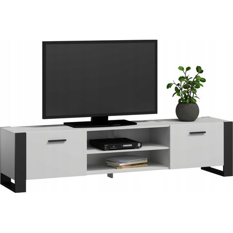 Meuble TV Alba 180 cm blanc/noir Meuble TV pour le salon MK room (1/3)
