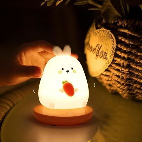 (Warmweiß) Kinder-Nachtlicht – Hase – USB-aufladbar – Helligkeit einstellbar – Warmweiß (1/4)