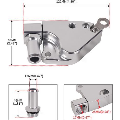 Plaque d'adaptation pour échange de liquide de refroidissement du collecteur d'admission série K pour Honda Acura K20 K24 (1/4)