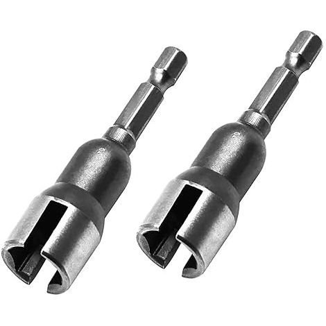 Outil de vissage et de serrage pour écrous à oreilles, 2 pièces, tige hexagonale de 6,35 mm (1/4 pouce), douille pour écrous à oreilles fendus, douille pour perceuse, ensemble d'outils