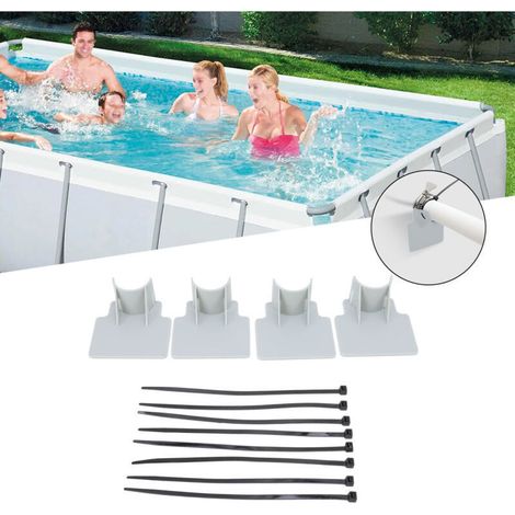 Support de tuyau piscine réglable ABS 2,5-4,4 cm Lot de 4 avec serre-câbles DEBUNS (1/4)
