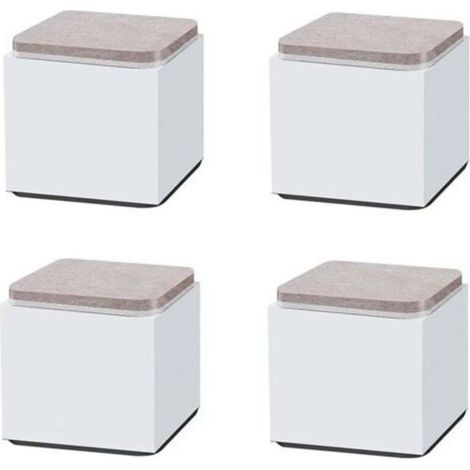 Rehausseur Pieds de Lit en Acier Carbone pour Meuble Épaissir les Pieds d'armoire Pieds de Table de Meubles Carré Blancs pour tables basses, armoires, canapés, 60x52mm 4 pièces (1/5)