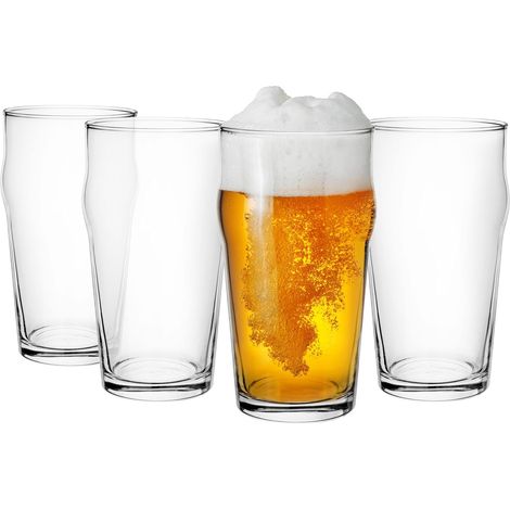 Ensemble de 4 verres à bière de 530 ml, idéal pour la Pilsner, la Stout et l'Ale. Comprend des chopes et des verres à bière. Compatible lave-vaisselle. Transparent. (1/5)