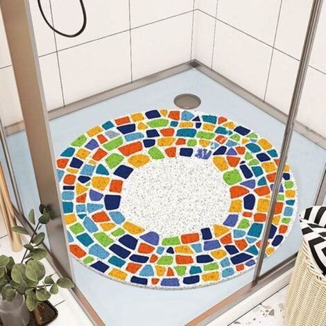 Non-slip shower mat 60x60cm – Massage and drainage – Made from recyclable PVC – Secures wet areas for children and seniors (1/5)