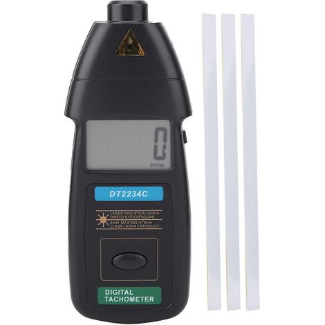 DT2234C Hand-Digital-Laser-Drehzahlmesser 2,5–99999 U/min, berührungsloser Geschwindigkeitsmesser