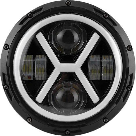 Phare Rond En Forme De X A Quatre Yeux De 7 Pouces, Adapte Pour Jeep Wrangler 1 Pieces (1/4)
