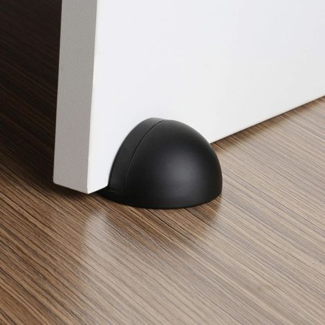 Selbstklebende Türstopper aus Edelstahl, ovale und halbmondförmige Ausführung (schwarz, 1 Stück) (1/5)