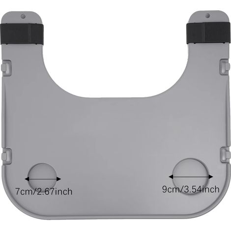 Bandeja para el regazo, ajuste regulable, diseño extraíble, color gris. (1/2)