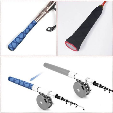 Gaine thermorétractable pour poignées de canne à pêche, 40 mm de diamètre, 65 mm, plat de 1 m, ratio 1,8:1, noir (1/5)
