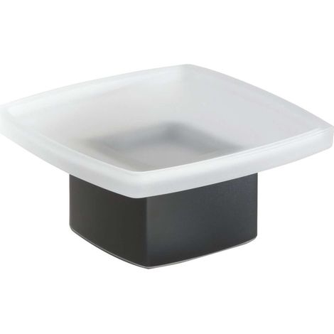 Sapho Accessori bagno Gedy - Distributore di sapone Lounge, vetro satinato/nero opaco 545114 (1/4)
