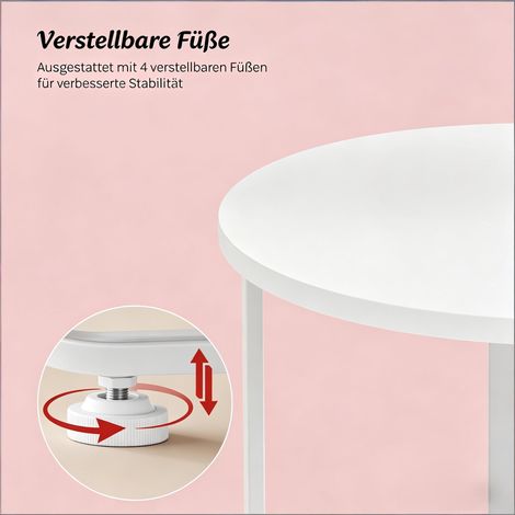 Table basse ronde minimaliste, table d'appoint pour canapé, petite table de salon en bois, table auxiliaire design simple (lot de 1) (1/4)
