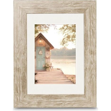 Cadre photo - Cottage - Marron - 20 x 30 cm - Effet vieilli