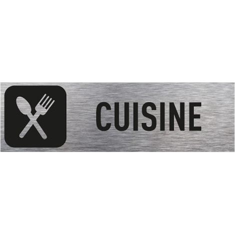 Pictogramme CUISINE (Q0202).- Adhésif aspect aluminium brossé -