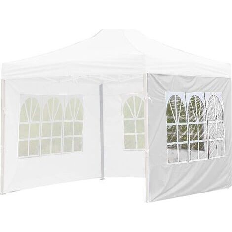 Wasserdichtes Zelt mit 1 Seitenwand, 0,15 mm dicke Seitenwand, 2 Farben, 12 Größen (Farbe: weiß, Größe: 3 x 2 m) (1/4)
