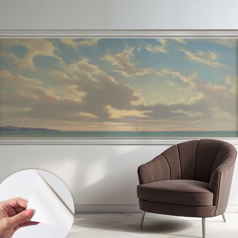 Papier peint adhésif autocollant pour salon chambre à coucher peint imprimé pour mur Rive paisible 250x104 cm (1/5)