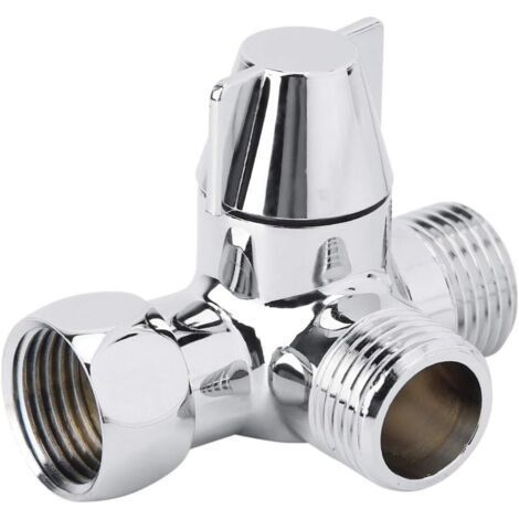 3-way shower diverter valve G1/2", universal solid brass diverter valve for shower, toilet, bidet and shower head. (1/5)