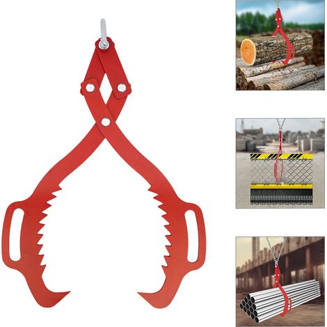Hebezange, Forstzange für Baumstämme bis 63.5 cm, mit Tragfähigkeit 1000kg, 25in Holzzange Forst, Heavy Duty Greifer Handpackzange Holz Zange, Holz Kralle, Rosa