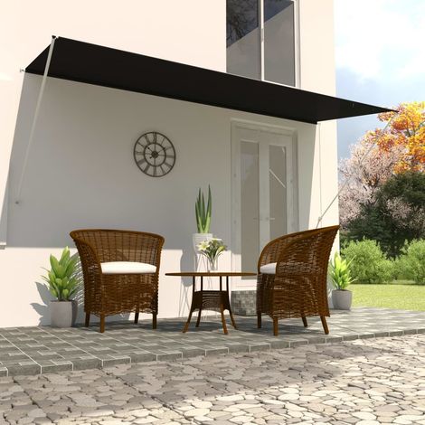 Auvent rétractable, Store Banne, Marquise Brise-soleil 400x150 cm Anthracite LKOWF66623 (1/5)