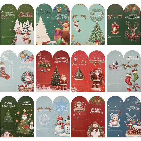 TAIYOU Lot de 12 cartes de Noël avec enveloppes autocollantes TAIYOU Lot de 12 cartes de Noël avec enveloppes autocollantes (1/5)