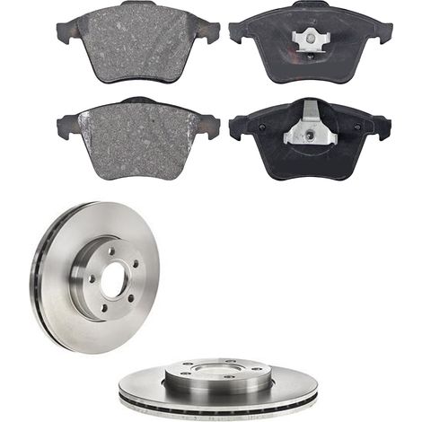 KIT FRENI ANTERIORI compatibile con VOLVO C70 II CABRIOLET (542) - DISCHI + PASTIGLIE OEM: P 24 057 , P 24 061 / 17586 , 17587 , 17635 , 18273 , 18580 /SOSTITUZIONE DIRETTA/BASSA POLVERE/SILENZIOSO