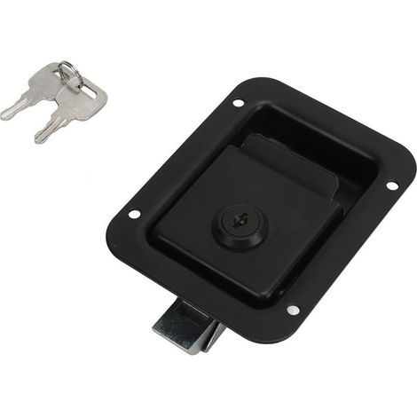 Accessoires pour caravanes et camping-cars : serrure plate encastrée 12092 mm avec deux clés, panneau de carrosserie. (1/5)