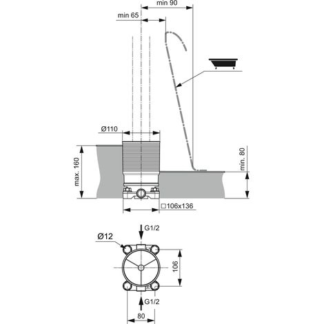 UP kit 1 per miscelatore a colonna IDEAL STANDARD (1/2)