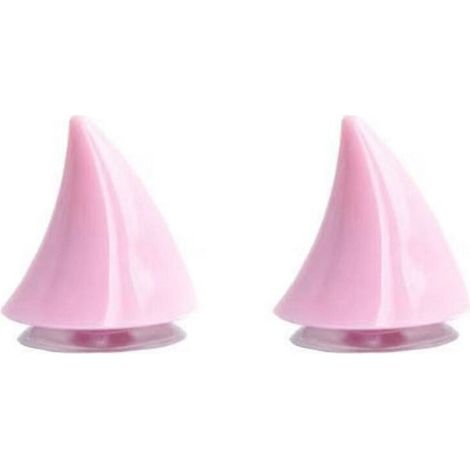 Adecuado para decoraciones coloridas de cascos de bicicletas eléctricas, pequeños cuernos de toro, luces redondas retro para motocicletas, cuernos de diablo con ventosa, color rosa universal, talla ún