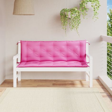 Lot de 2 Coussins pour banc de jardin rose 150x50x7 cm tissu -FV72918 (1/5)