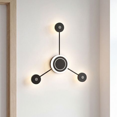 Dimmbare Wandlampe LED Steuerung über Wandschalter H: 53 cm Schwarz 3000 K Modern Wandleuchte