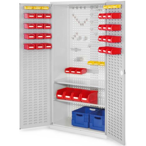 Kappes ®RasterPlan Werkzeugschrank 1950x1000m Modell 5 Tiefe 500mm Schlitzplattentüren lichtgrau